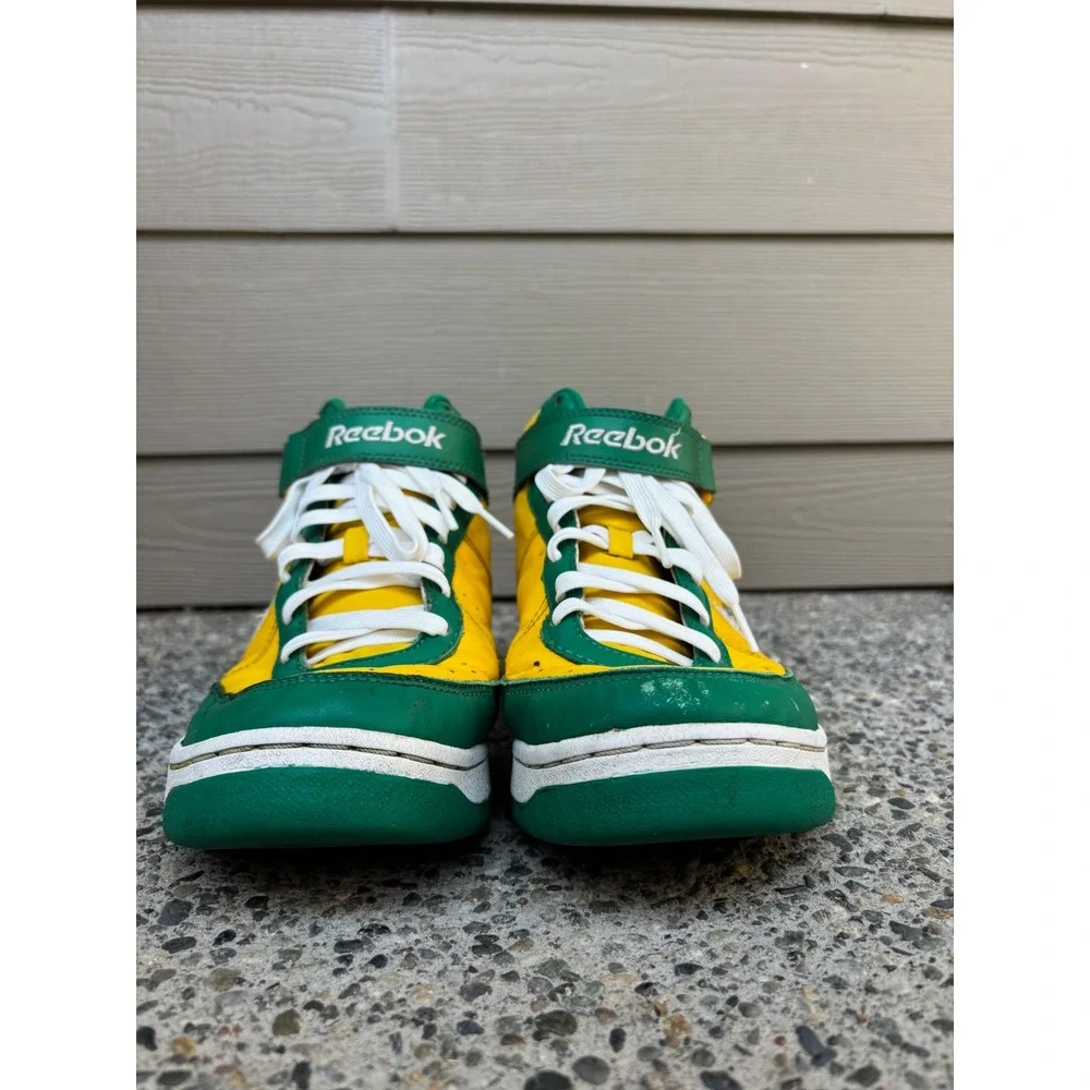 Reebok NBA Boston Celtics High Top Sneakers Yellow Green Mens 10.5 4-110842